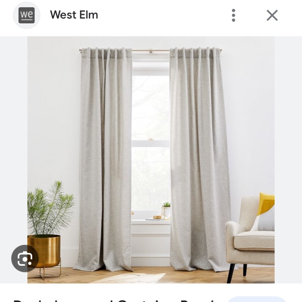 West elm dash jacquard curtains gray 48x108”